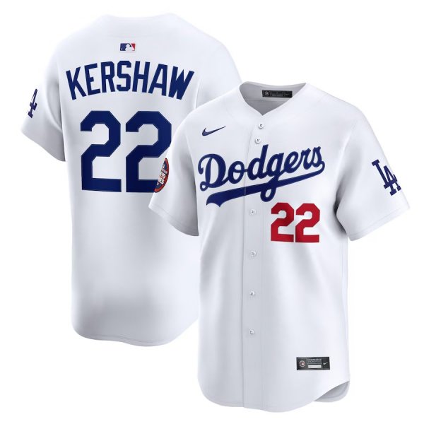 Men's #22 Clayton Kershaw Los Angeles Dodgers Nike 2025 MLB World Tour: Tokyo Series Home Limited Player White Jersey