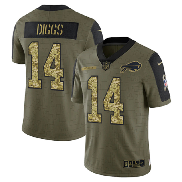Buffalo Bills Stefon Diggs Olive 2021 Salute To Service Limited Men's NFL Jersey