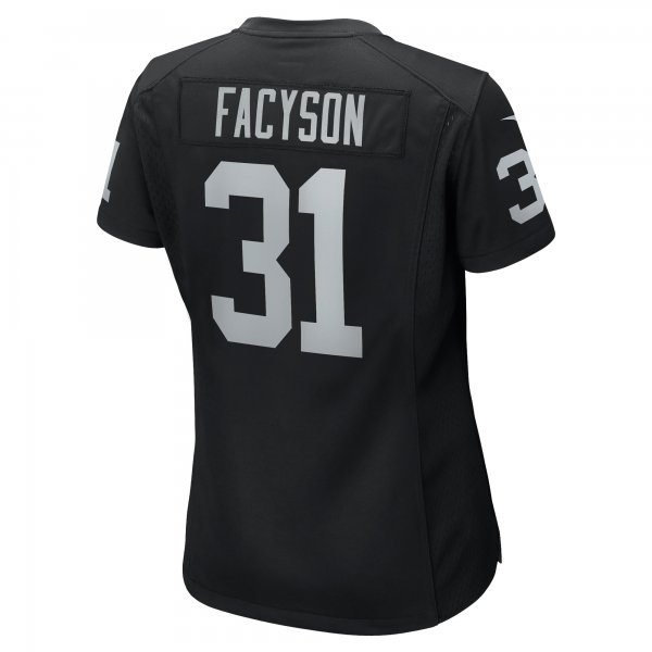 Women's Las Vegas Raiders Brandon Facyson Nike  Black Team Game Jersey